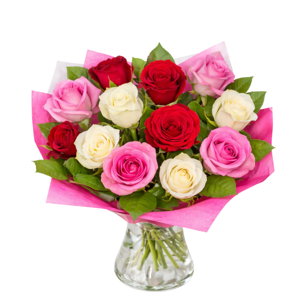 1 doz mixed roses